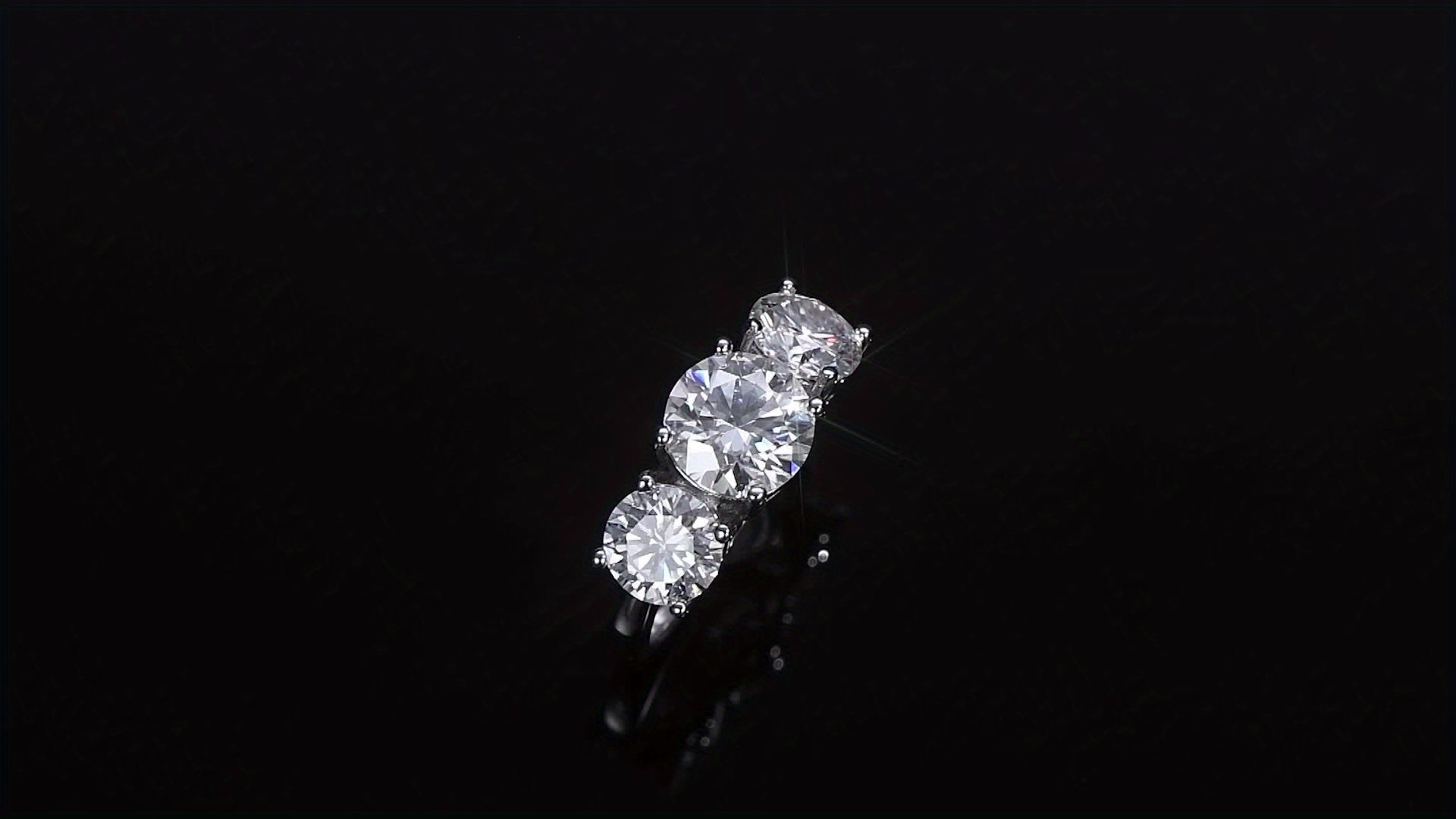 Moissanite Engagement Ring 925 Sterling Silver Round Cut D High Polished Finish